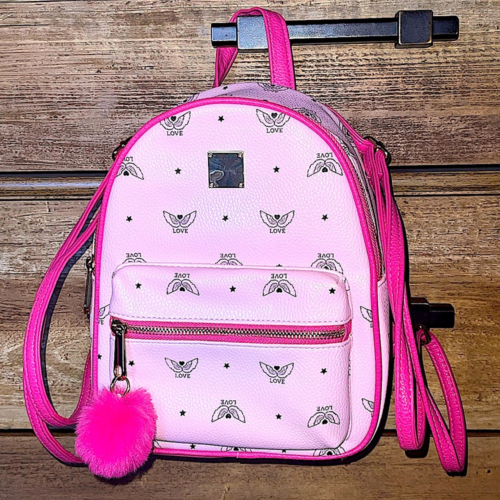 Claire’s Love Angel Wings Small Backpack - Pink NWOT